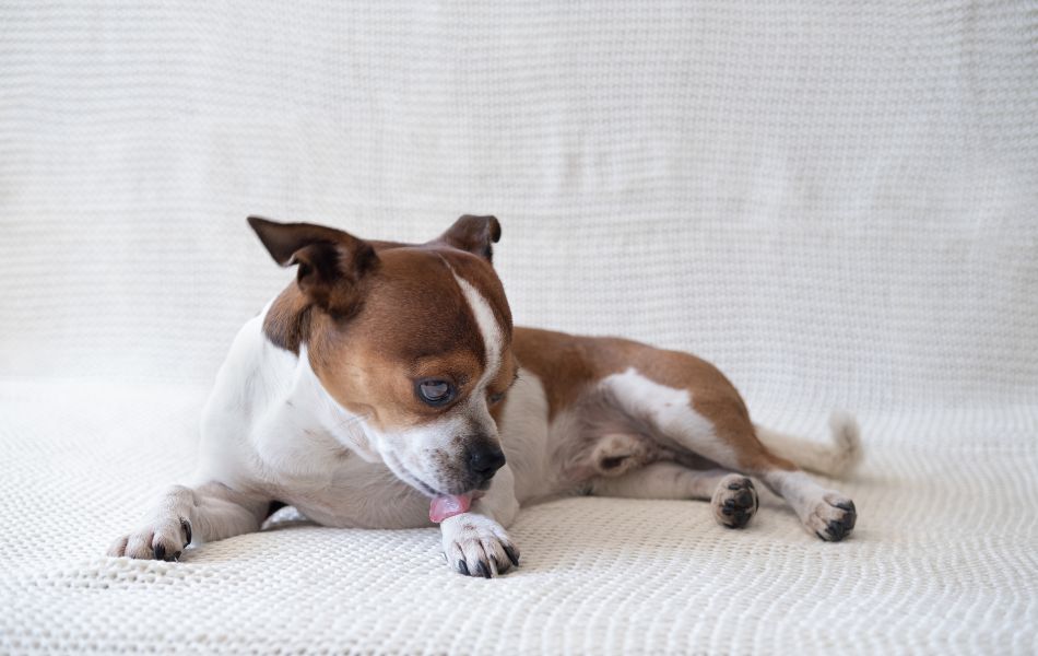 ¿Por qué los perros se lamen las patas?